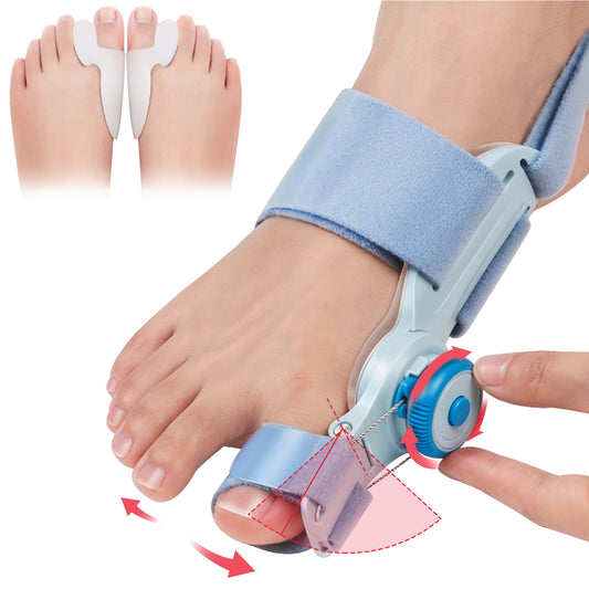 Adjustable Bunion Corrector with Anti-slip Heel Strap with Toe Seperator, Adjustable Knob Bunion Brace Splint, Bunion Relief Orthopedic Toe Straightener